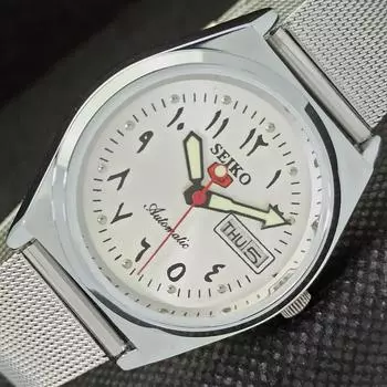 ВОССТАНОВЛЕННЫЕ ВИНТАЖНЫЕ МУЖСКИЕ ЧАСЫ SEIKO 5 AUTOMATIC JAPAN DAY/DATE 533d-a280192-9 SKU533d-a280192-2