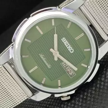 ВОССТАНОВЛЕННЫЕ ВИНТАЖНЫЕ МУЖСКИЕ ЧАСЫ SEIKO 5 AUTOMATIC JAPAN D/D ЗЕЛЕНЫЕ 588c-a313928-9 SKU588c-a313928