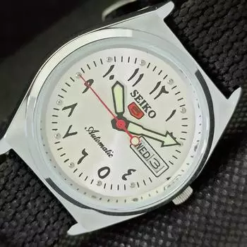 ВОССТАНОВЛЕННЫЕ ВИНТАЖНЫЕ МУЖСКИЕ ЧАСЫ SEIKO 5 AUTOMATIC JAPAN DAY/DATE a 533d-a280149-2 SKU533d-a280149-1