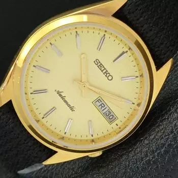 ВОССТАНОВЛЕННЫЕ ВИНТАЖНЫЕ МУЖСКИЕ ЧАСЫ SEIKO AUTOMATIC 6309A ИЗ ЯПОНИИ С ЗОЛОТЫМ ЦИФЕРБЛАТОМ a425925-2 RL620a-a425925