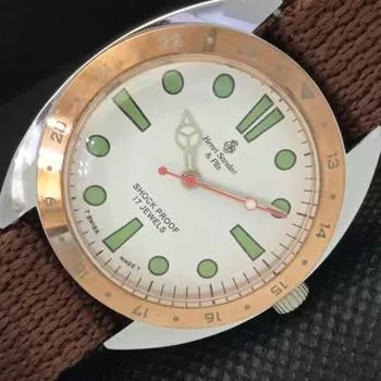 ВОССТАНОВЛЕННЫЕ ВИНТАЖНЫЕ МУЖСКИЕ НАРУЧНЫЕ ЧАСЫ HENRI SANDOZ & FILS SWISS a313505-1 Sku602-a313505