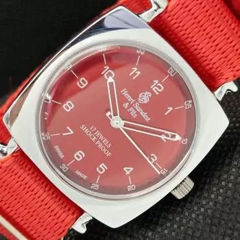 ВОССТАНОВЛЕННЫЕ ВИНТАЖНЫЕ МУЖСКИЕ НАРУЧНЫЕ ЧАСЫ HENRI SANDOZ & FILS SWISS a416499-2 Sku622a-a416499