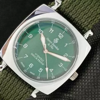ВОССТАНОВЛЕННЫЕ ВИНТАЖНЫЕ МУЖСКИЕ НАРУЧНЫЕ ЧАСЫ HENRI SANDOZ & FILS SWISS a416424-2 Sku622a-a416424
