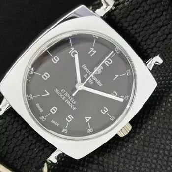 ВОССТАНОВЛЕННЫЕ ВИНТАЖНЫЕ МУЖСКИЕ НАРУЧНЫЕ ЧАСЫ HENRI SANDOZ & FILS SWISS a416586-2 Sku622a-a416586