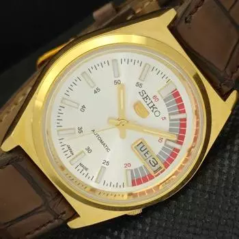 ВОССТАНОВЛЕННЫЕ ВИНТАЖНЫЕ SEIKO 5 AUTO 6309A ЯПОНИЯ МУЖСКИЕ D/D СЕРЕБРЯНЫЕ ЧАСЫ a309508-2 Seiko-a309508