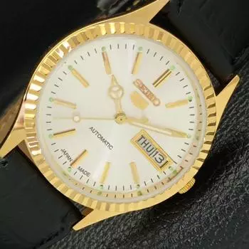 ВОССТАНОВЛЕННЫЕ ВИНТАЖНЫЕ SEIKO 5 AUTO 6309A ЯПОНИЯ МУЖСКИЕ СЕРЕБРЯНЫЕ ЧАСЫ С ЦИФЕРБЛАТОМ a425920-2 RL620a-a425920