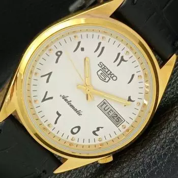 ВОССТАНОВЛЕННЫЕ ВИНТАЖНЫЕ SEIKO 5 AUTO 6309A ЯПОНИЯ МУЖСКИЕ АРАБСКИЕ СЕРЕБРЯНЫЕ ЧАСЫ a425930-2 RL620a-a425930