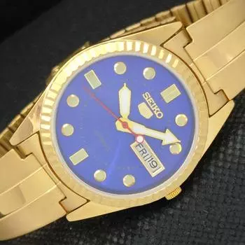 ВОССТАНОВЛЕННЫЕ ВИНТАЖНЫЕ SEIKO 5 AUTO 6309A ЯПОНИЯ МУЖСКИЕ D/D СИНИЕ ЧАСЫ 587b-a308642-9 SKU587b-a308642