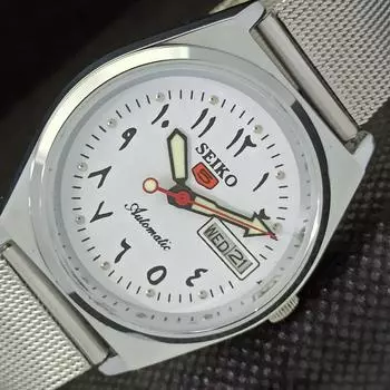 ВОССТАНОВЛЕННЫЕ ВИНТАЖНЫЕ SEIKO 5 AUTO 6309A ЯПОНИЯ МУЖСКИЕ АРАБСКИЕ ЧАСЫ 533c-a279886-9 SKU533c-a279886