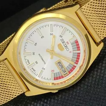 ВОССТАНОВЛЕННЫЕ ВИНТАЖНЫЕ SEIKO 5 AUTO 6309A ЯПОНИЯ МУЖСКИЕ D/D СЕРЕБРЯНЫЕ ЧАСЫ a309507-2 Seiko-a309507