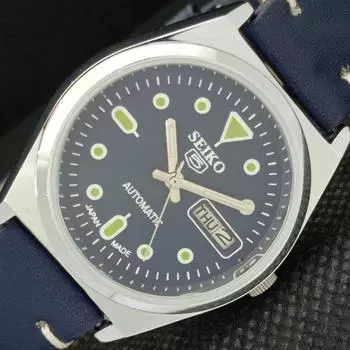 ВОССТАНОВЛЕННЫЕ ВИНТАЖНЫЕ SEIKO 5 AUTO 6309A ЯПОНИЯ МУЖСКИЕ D/D СИНИЕ ЧАСЫ 595c-a319231-2 SKU595c-a319231