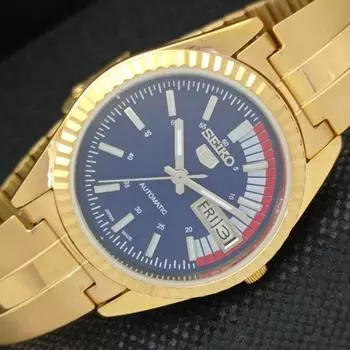ВОССТАНОВЛЕННЫЕ ВИНТАЖНЫЕ SEIKO 5 AUTO 6309A ЯПОНИЯ МУЖСКИЕ D/D СИНИЕ ЧАСЫ 587b-a308581-2 SKU587b-a308581