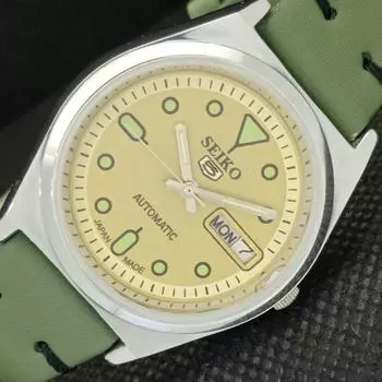 ВОССТАНОВЛЕННЫЕ ВИНТАЖНЫЕ SEIKO 5 AUTO 6309A ЯПОНИЯ МУЖСКИЕ ЗОЛОТЫЕ ЧАСЫ 595c-a319226-9 SKU595c-a319226