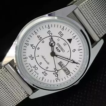 ВОССТАНОВЛЕННЫЕ ВИНТАЖНЫЕ SEIKO 5 AUTO 6309A ЯПОНИЯ МУЖСКИЕ D/D БЕЛЫЕ ЧАСЫ 556a-a266353-4 Количествоa266353