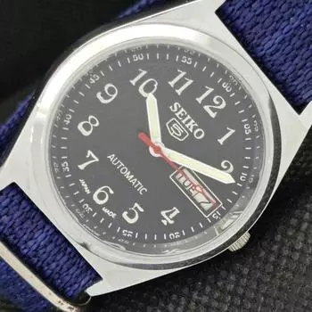 ВОССТАНОВЛЕННЫЕ ВИНТАЖНЫЕ SEIKO 5 AUTO 6309A ЯПОНИЯ МУЖСКИЕ D/D СИНИЕ ЧАСЫ 595c-a319216-9 SKU595c-a319216
