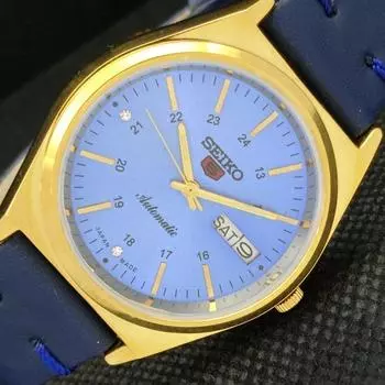 ВОССТАНОВЛЕННЫЕ ВИНТАЖНЫЕ SEIKO 5 AUTO 6309A ЯПОНИЯ МУЖСКИЕ D/D СИНИЕ ЧАСЫ 593c-a314884-2 SKU593c-a314884