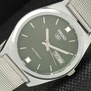 ВОССТАНОВЛЕННЫЕ ВИНТАЖНЫЕ SEIKO 5 AUTO 6309A ЯПОНИЯ МУЖСКИЕ D/D ЗЕЛЕНЫЕ ЧАСЫ 593c-a314835-9 SKU593c-a314835