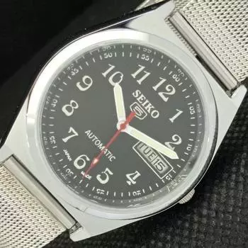 ВОССТАНОВЛЕННЫЕ ВИНТАЖНЫЕ SEIKO 5 AUTO 6309A ЯПОНИЯ МУЖСКИЕ ЧАСЫ D/D ЧЕРНЫЕ 595c-a319219-2 SKU595c-a319219
