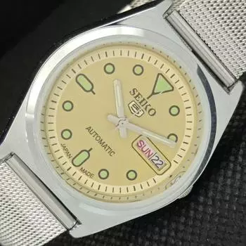ВОССТАНОВЛЕННЫЕ ВИНТАЖНЫЕ SEIKO 5 AUTO 6309A ЯПОНИЯ МУЖСКИЕ ЗОЛОТЫЕ ЧАСЫ 595c-a319223-2 SKU595c-a319223