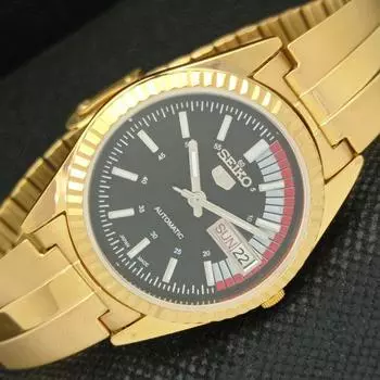 ВОССТАНОВЛЕННЫЕ ВИНТАЖНЫЕ SEIKO 5 AUTO 6309A ЯПОНИЯ МУЖСКИЕ ЧАСЫ D/D ЧЕРНЫЕ 587b-a308599-2 SKU587b-a308599