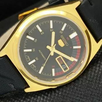 ВОССТАНОВЛЕННЫЕ ВИНТАЖНЫЕ SEIKO 5 AUTO 6309A ЯПОНИЯ МУЖСКИЕ ЧАСЫ D/D ЧЕРНЫЕ a309512-13 Количествоseiko-a309512-2
