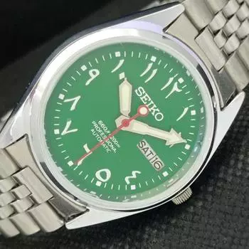 ВОССТАНОВЛЕННЫЕ ВИНТАЖНЫЕ SEIKO 5 AUTO 6309A ЯПОНИЯ МУЖСКИЕ АРАБСКИЕ ЧАСЫ 587b-a308463-2 SKU587b-a308463