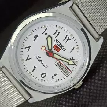 ВОССТАНОВЛЕННЫЕ ВИНТАЖНЫЕ SEIKO 5 AUTO 6309A ЯПОНИЯ МУЖСКИЕ АРАБСКИЕ ЧАСЫ 533c-a279890-9 SKU533c-a279890