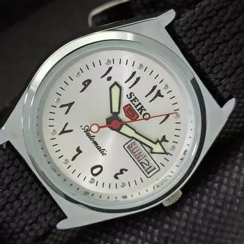 ВОССТАНОВЛЕННЫЕ ВИНТАЖНЫЕ SEIKO 5 AUTO 6309A ЯПОНИЯ МУЖСКИЕ СЕРЕБРЯНЫЕ ЧАСЫ 533d-a280238-9 SKU533d-a280238-4