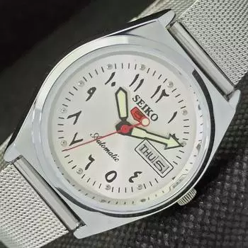 ВОССТАНОВЛЕННЫЕ ВИНТАЖНЫЕ SEIKO 5 AUTO 6309A ЯПОНИЯ МУЖСКИЕ АРАБСКИЕ ЧАСЫ 533d-a280199-2 SKU533d-a280199