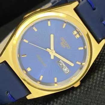 ВОССТАНОВЛЕННЫЕ ВИНТАЖНЫЕ SEIKO 5 AUTO 6309A ЯПОНИЯ МУЖСКИЕ D/D СИНИЕ ЧАСЫ 593a-a311273-9 SKU593a-a311273