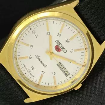 ВОССТАНОВЛЕННЫЕ ВИНТАЖНЫЕ SEIKO 5 AUTO 6309A ЯПОНИЯ МУЖСКИЕ СЕРЕБРЯНЫЕ ЧАСЫ 593a-a311268-2 SKU593a-a311268