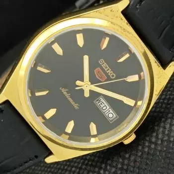 ВОССТАНОВЛЕННЫЕ ВИНТАЖНЫЕ SEIKO 5 AUTO 6309A ЯПОНИЯ МУЖСКИЕ ЧАСЫ D/D ЧЕРНЫЕ 593c-a314898-2 SKU593c-a314898