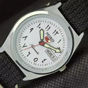ВОССТАНОВЛЕННЫЕ ВИНТАЖНЫЕ SEIKO 5 AUTO 6309A ЯПОНИЯ МУЖСКИЕ АРАБСКИЕ ЧАСЫ 533c-a279907-2 SKU533c-a279907