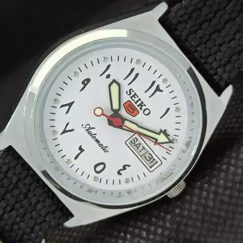 ВОССТАНОВЛЕННЫЕ ВИНТАЖНЫЕ SEIKO 5 AUTO 6309A ЯПОНИЯ МУЖСКИЕ АРАБСКИЕ ЧАСЫ 533c-a279894-9 SKU533c-a279894