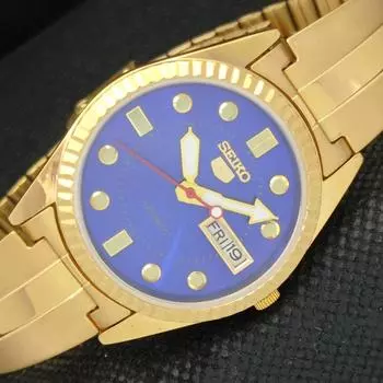 ВОССТАНОВЛЕННЫЕ ВИНТАЖНЫЕ SEIKO 5 AUTO 6309A ЯПОНИЯ МУЖСКИЕ D/D СИНИЕ ЧАСЫ 587b-a308641-2 SKU587b-a308641