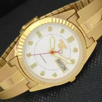ВОССТАНОВЛЕННЫЕ ВИНТАЖНЫЕ SEIKO 5 AUTO 6319A ЯПОНИЯ МУЖСКИЕ D/D БЕЛЫЕ ЧАСЫ 587b-a308623-2 SKU587b-a308623