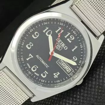 ВОССТАНОВЛЕННЫЕ ВИНТАЖНЫЕ SEIKO 5 AUTO 6319A ЯПОНИЯ МУЖСКИЕ D/D СИНИЕ ЧАСЫ 595c-a319229-2 SKU595c-a319229