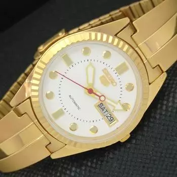 ВОССТАНОВЛЕННЫЕ ВИНТАЖНЫЕ SEIKO 5 AUTO 6319A ЯПОНИЯ МУЖСКИЕ D/D БЕЛЫЕ ЧАСЫ 587b-a308627-2 SKU587b-a308627