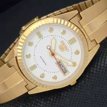 ВОССТАНОВЛЕННЫЕ ВИНТАЖНЫЕ SEIKO 5 AUTO 6319A ЯПОНИЯ МУЖСКИЕ D/D БЕЛЫЕ ЧАСЫ 587b-a308616-9 SKU587b-a308616