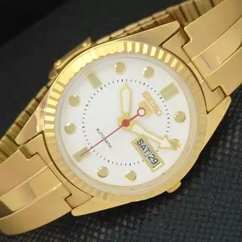 ВОССТАНОВЛЕННЫЕ ВИНТАЖНЫЕ SEIKO 5 AUTO 6319A ЯПОНИЯ МУЖСКИЕ D/D БЕЛЫЕ ЧАСЫ 587b-a308619-2 SKU587b-a308619