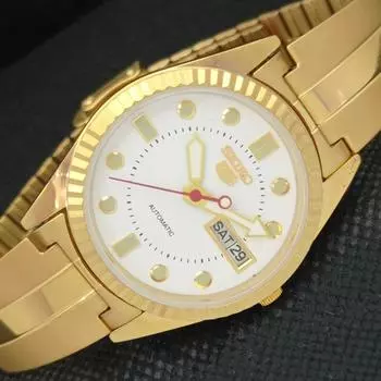ВОССТАНОВЛЕННЫЕ ВИНТАЖНЫЕ SEIKO 5 AUTO 6319A ЯПОНИЯ МУЖСКИЕ D/D БЕЛЫЕ ЧАСЫ 587b-a308625-2 SKU587b-a308625