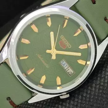 ВОССТАНОВЛЕННЫЕ ВИНТАЖНЫЕ SEIKO 5 AUTO 7009A ЯПОНИЯ МУЖСКИЕ D/D ЗЕЛЕНЫЕ ЧАСЫ 603-a313732-9 SKU603-a313732