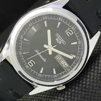 ВОССТАНОВЛЕННЫЕ ВИНТАЖНЫЕ SEIKO 5 AUTO 7009A ЯПОНИЯ МУЖСКИЕ ЧАСЫ D/D ЧЕРНЫЕ 605-a314202-9 SKU605-a314202