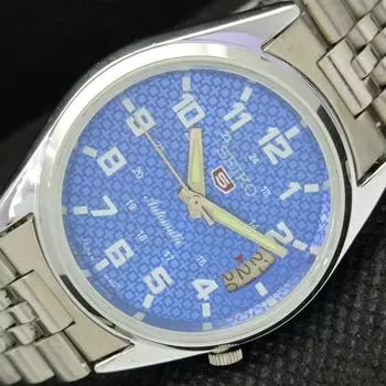 ВОССТАНОВЛЕННЫЕ ВИНТАЖНЫЕ SEIKO 5 AUTO 7009A ЯПОНИЯ МУЖСКИЕ СИНИЕ ЧАСЫ С ДАТОЙ 593a-a311203-2 SKU593a-a311203