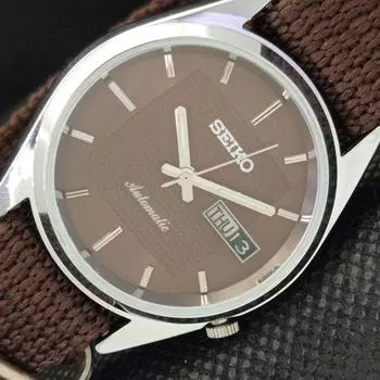 ВОССТАНОВЛЕННЫЕ ВИНТАЖНЫЕ SEIKO 5 AUTO 7009A ЯПОНИЯ МУЖСКИЕ D/D КОРИЧНЕВЫЕ ЧАСЫ 605-a314190-9 SKU605-a314190