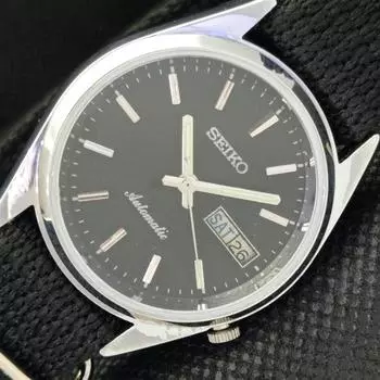 ВОССТАНОВЛЕННЫЕ ВИНТАЖНЫЕ SEIKO 5 AUTO 7009A ЯПОНИЯ МУЖСКИЕ ЧАСЫ D/D ЧЕРНЫЕ 605-a314193-2 SKU605-a314193
