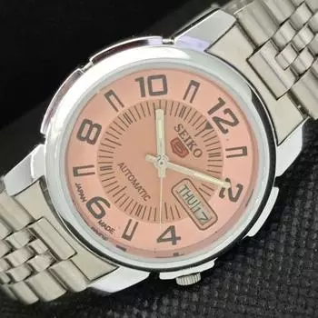 ВОССТАНОВЛЕННЫЕ ВИНТАЖНЫЕ SEIKO 5 AUTO 7009A ЯПОНИЯ МУЖСКИЕ ЧАСЫ D/D PEACH 588a-a310238-9 SKU588a-a310238