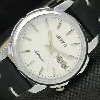 ВОССТАНОВЛЕННЫЕ ВИНТАЖНЫЕ SEIKO 5 AUTO 7009A ЯПОНИЯ МУЖСКИЕ D/D БЕЛЫЕ ЧАСЫ 588c-a313924-9 SKU588c-a313924