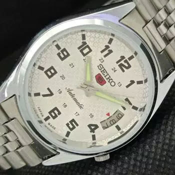 ВОССТАНОВЛЕННЫЕ ВИНТАЖНЫЕ SEIKO 5 AUTO 7009A ЯПОНИЯ МУЖСКИЕ СЕРЕБРЯНЫЕ ЧАСЫ 598-a313012-9 SKU598-a313012