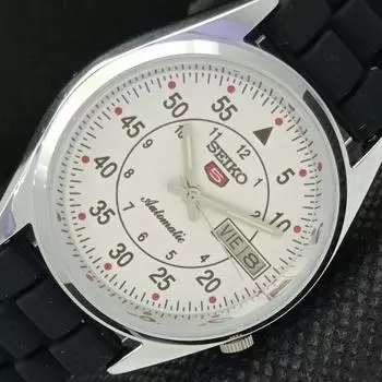 ВОССТАНОВЛЕННЫЕ ВИНТАЖНЫЕ SEIKO 5 AUTO 7009A ЯПОНИЯ МУЖСКИЕ D/D БЕЛЫЕ ЧАСЫ 603-a313736-9 SKU603-a313736